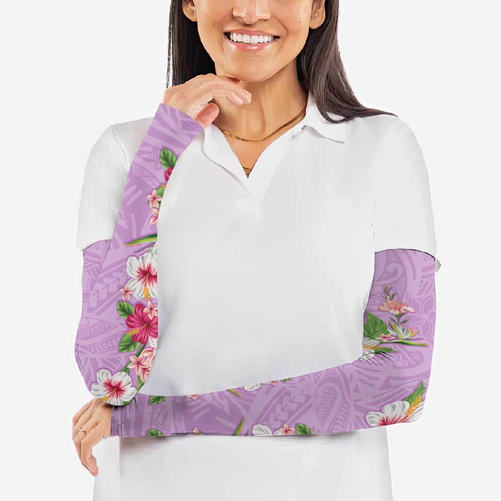 Hawaii Tropical Flowers Arm Sleeves Lavender Polynesian Tattoo Art LT05 - Polynesian Pride