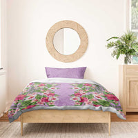 Hawaii Tropical Flowers Bedding Set Lavender Polynesian Tattoo Art LT05 - Polynesian Pride