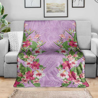 Hawaii Tropical Flowers Blanket Lavender Polynesian Tattoo Art LT05 - Polynesian Pride