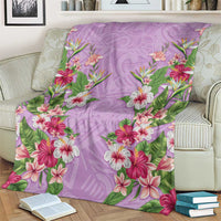 Hawaii Tropical Flowers Blanket Lavender Polynesian Tattoo Art LT05 - Polynesian Pride