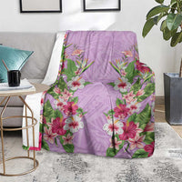 Hawaii Tropical Flowers Blanket Lavender Polynesian Tattoo Art LT05 - Polynesian Pride