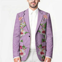 Hawaii Tropical Flowers Blazer Lavender Polynesian Tattoo Art
