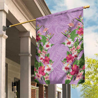 Hawaii Tropical Flowers Garden Flag Lavender Polynesian Tattoo Art LT05 House Flag Lavender - Polynesian Pride