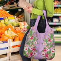 Hawaii Tropical Flowers Grocery Bag Lavender Polynesian Tattoo Art LT05 - Polynesian Pride