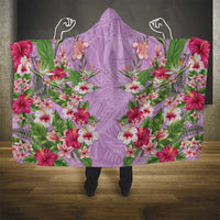 Hawaii Tropical Flowers Hooded Blanket Lavender Polynesian Tattoo Art LT05 - Polynesian Pride