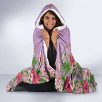 Hawaii Tropical Flowers Hooded Blanket Lavender Polynesian Tattoo Art LT05 - Polynesian Pride