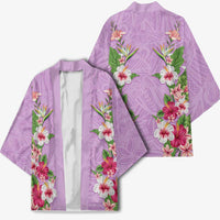 Hawaii Tropical Flowers Kimono Lavender Polynesian Tattoo Art LT05 - Polynesian Pride