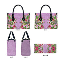 Hawaii Tropical Flowers Leather Bag Lavender Polynesian Tattoo Art LT05 - Polynesian Pride
