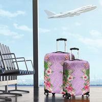 Hawaii Tropical Flowers Luggage Cover Lavender Polynesian Tattoo Art LT05 - Polynesian Pride