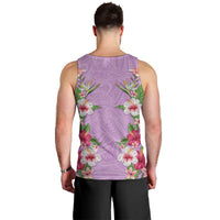 Hawaii Tropical Flowers Men Tank Top Lavender Polynesian Tattoo Art LT05 - Polynesian Pride