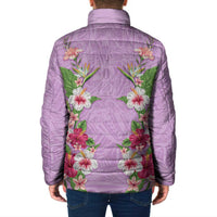 Hawaii Tropical Flowers Padded Jacket Lavender Polynesian Tattoo Art LT05 - Polynesian Pride