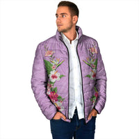 Hawaii Tropical Flowers Padded Jacket Lavender Polynesian Tattoo Art LT05 - Polynesian Pride