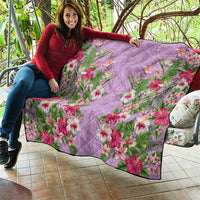 Hawaii Tropical Flowers Quilt Lavender Polynesian Tattoo Art LT05 - Polynesian Pride