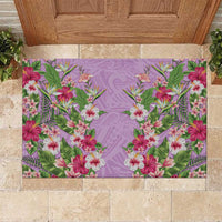 Hawaii Tropical Flowers Rubber Doormat Lavender Polynesian Tattoo Art LT05 Lavender - Polynesian Pride