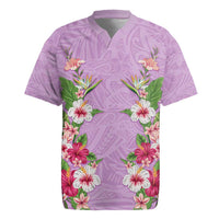 Hawaii Tropical Flowers Rugby Jersey Lavender Polynesian Tattoo Art LT05 Lavender - Polynesian Pride
