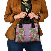 Hawaii Tropical Flowers Shoulder Handbag Lavender Polynesian Tattoo Art LT05 - Polynesian Pride
