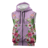 Hawaii Tropical Flowers Sleeveless Zip Hoodie Lavender Polynesian Tattoo Art LT05 Lavender - Polynesian Pride