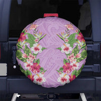 Hawaii Tropical Flowers Spare Tire Cover Lavender Polynesian Tattoo Art LT05 No hole Lavender - Polynesian Pride