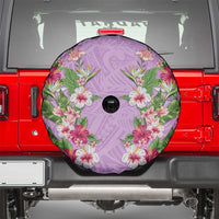 Hawaii Tropical Flowers Spare Tire Cover Lavender Polynesian Tattoo Art LT05 - Polynesian Pride