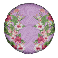 Hawaii Tropical Flowers Spare Tire Cover Lavender Polynesian Tattoo Art LT05 - Polynesian Pride