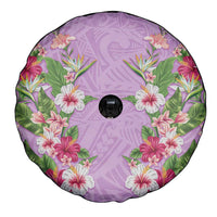 Hawaii Tropical Flowers Spare Tire Cover Lavender Polynesian Tattoo Art LT05 - Polynesian Pride