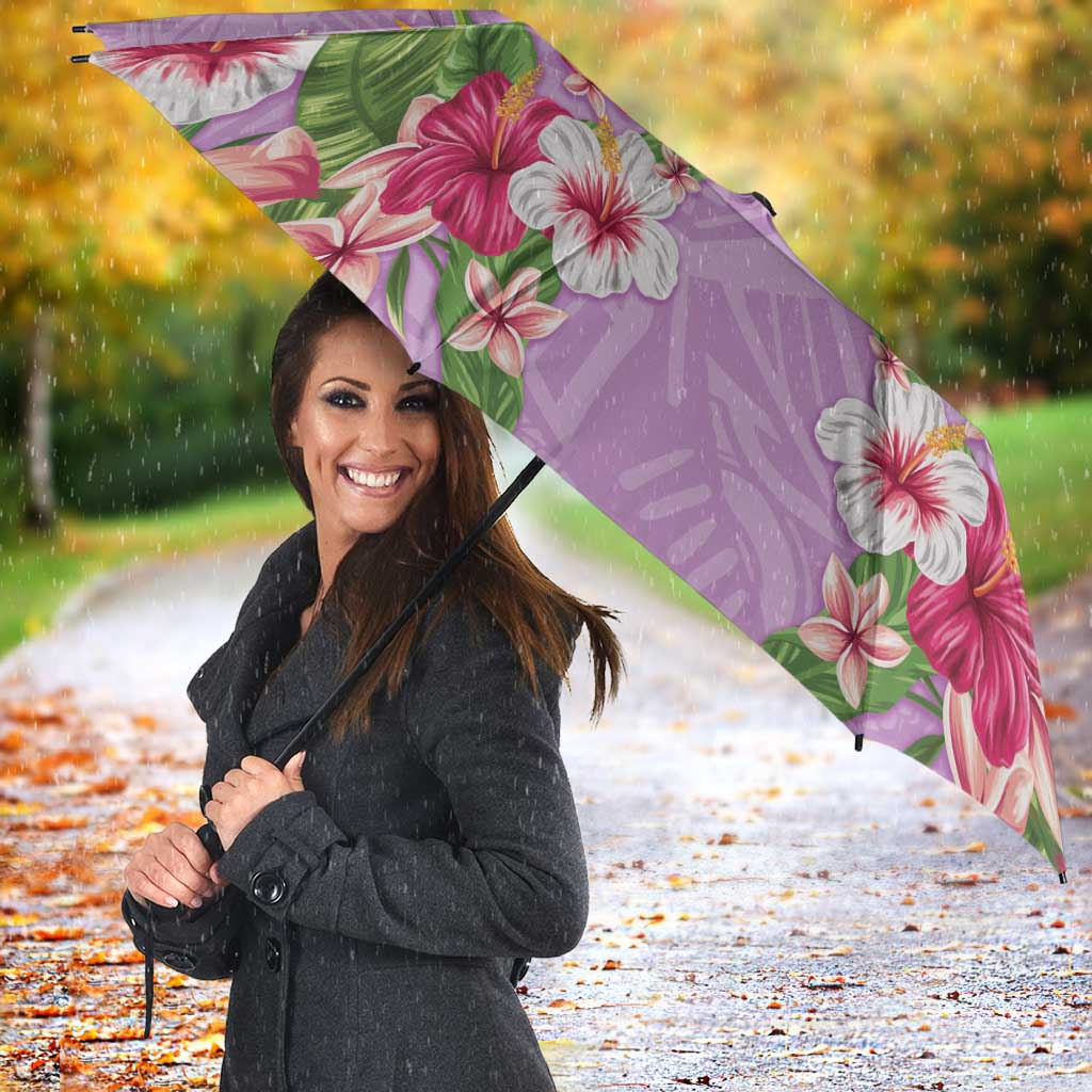 Hawaii Tropical Flowers Umbrella Lavender Polynesian Tattoo Art LT05 - Polynesian Pride