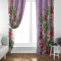 Hawaii Tropical Flowers Window Curtain Lavender Polynesian Tattoo Art LT05 - Polynesian Pride