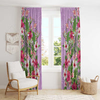 Hawaii Tropical Flowers Window Curtain Lavender Polynesian Tattoo Art LT05 - Polynesian Pride