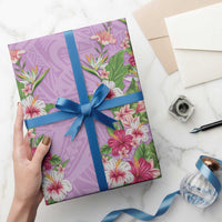 Hawaii Tropical Flowers Wrapping Paper Lavender Polynesian Tattoo Art LT05 - Polynesian Pride