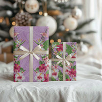 Hawaii Tropical Flowers Wrapping Paper Lavender Polynesian Tattoo Art LT05 - Polynesian Pride