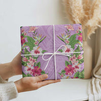 Hawaii Tropical Flowers Wrapping Paper Lavender Polynesian Tattoo Art LT05 - Polynesian Pride