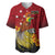 Personalized Papua New Guinea Baseball Jersey Bird Of Paradise Hibiscus With Motuan Pattern LT05 Red - Polynesian Pride