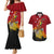 Personalized Papua New Guinea Couples Matching Mermaid Dress and Hawaiian Shirt Bird Of Paradise Hibiscus With Motuan Pattern LT05 Red - Polynesian Pride