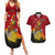 Personalized Papua New Guinea Couples Matching Summer Maxi Dress and Hawaiian Shirt Bird Of Paradise Hibiscus With Motuan Pattern LT05 Red - Polynesian Pride