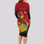 Personalized Papua New Guinea Long Sleeve Bodycon Dress Bird Of Paradise Hibiscus With Motuan Pattern LT05 - Polynesian Pride