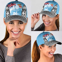 Fiji Day 2026 Classic Cap Masi Tapa Pattern With Palm Tree LT05 - Polynesian Pride