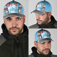 Fiji Day 2026 Classic Cap Masi Tapa Pattern With Palm Tree LT05 - Polynesian Pride