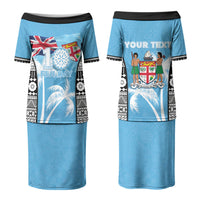 Personalised Fiji Day 2026 Couples Matching Puletasi and Hawaiian Shirt Masi Tapa Pattern With Palm Tree LT05 - Polynesian Pride