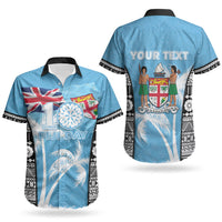 Personalised Fiji Day 2026 Couples Matching Tank Maxi Dress and Hawaiian Shirt Masi Tapa Pattern With Palm Tree LT05 - Polynesian Pride