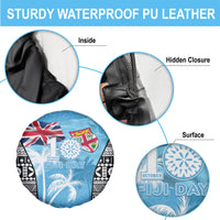 Fiji Day 2026 Spare Tire Cover Masi Tapa Pattern With Palm Tree LT05 - Polynesian Pride