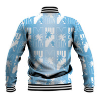 Bula Fiji Baseball Jacket Blue Makare Masi Tapa Pattern LT05 - Polynesian Pride