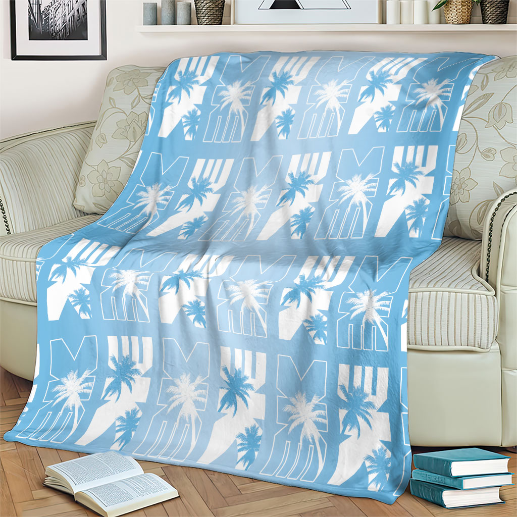 Bula Fiji Blanket Blue Makare Masi Tapa Pattern LT05 - Polynesian Pride