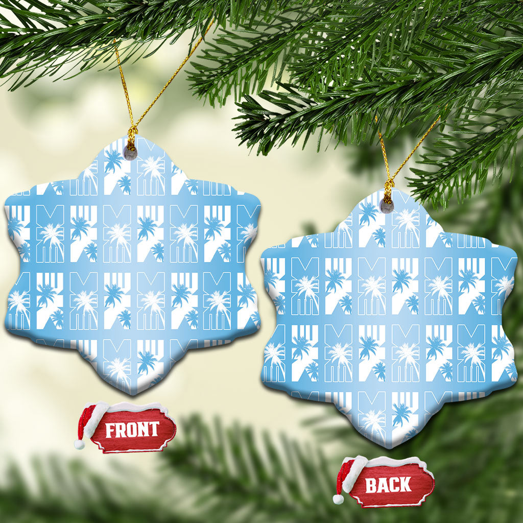 Bula Fiji Ceramic Ornament Blue Makare Masi Tapa Pattern LT05 Snow Flake Blue - Polynesian Pride