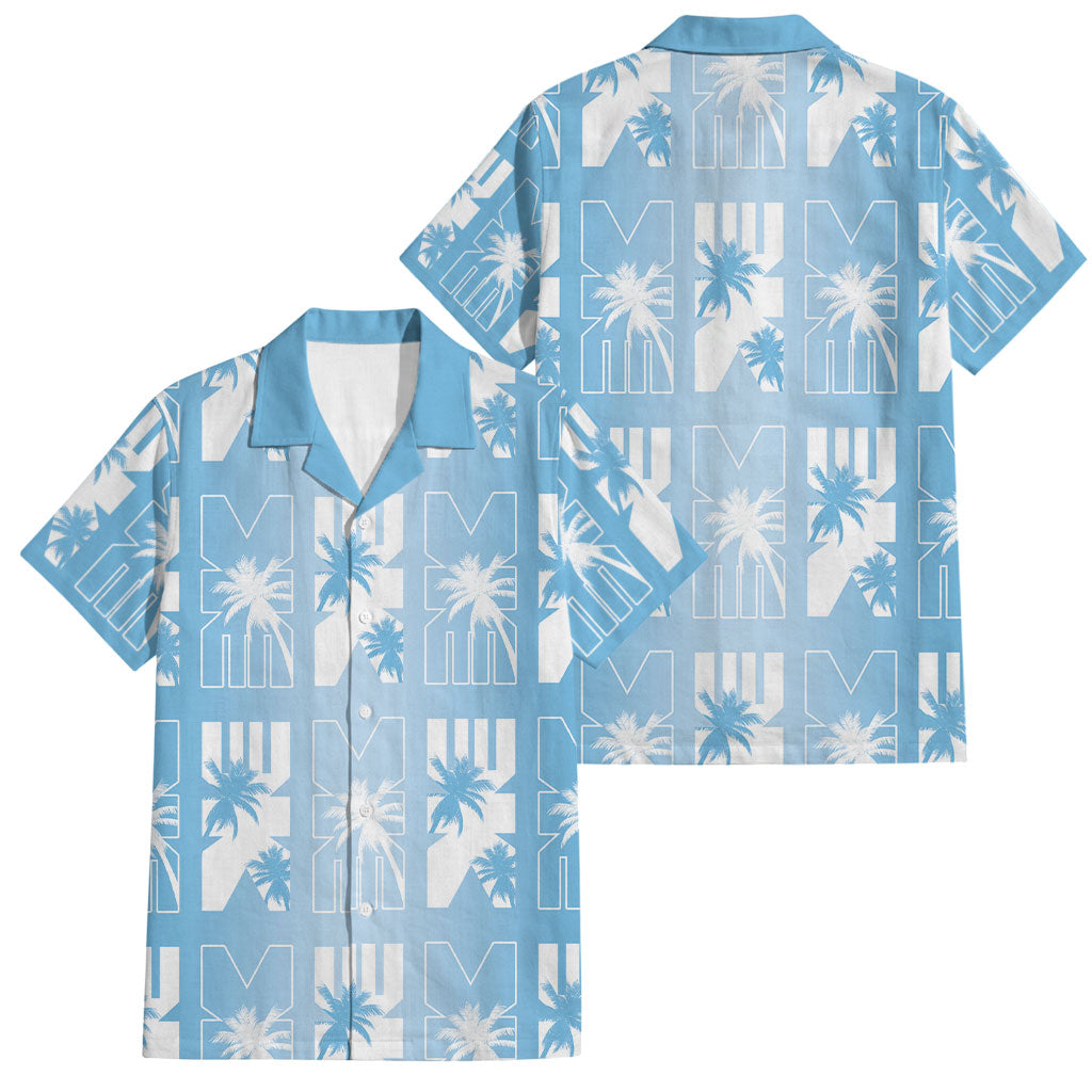 Bula Fiji Family Matching Long Sleeve Bodycon Dress and Hawaiian Shirt Blue Makare Masi Tapa Pattern