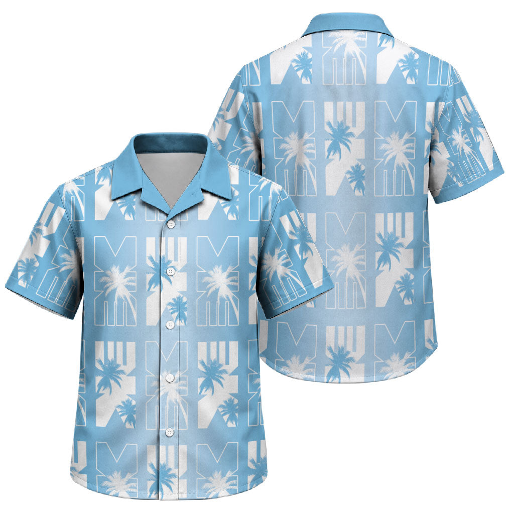 Bula Fiji Family Matching Off The Shoulder Long Sleeve Dress and Hawaiian Shirt Blue Makare Masi Tapa Pattern LT05 Son's Shirt Blue - Polynesian Pride