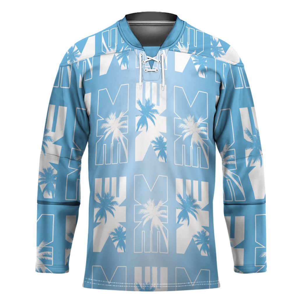 Bula Fiji Hockey Jersey Blue Makare Masi Tapa Pattern LT05 Unisex Blue - Polynesian Pride