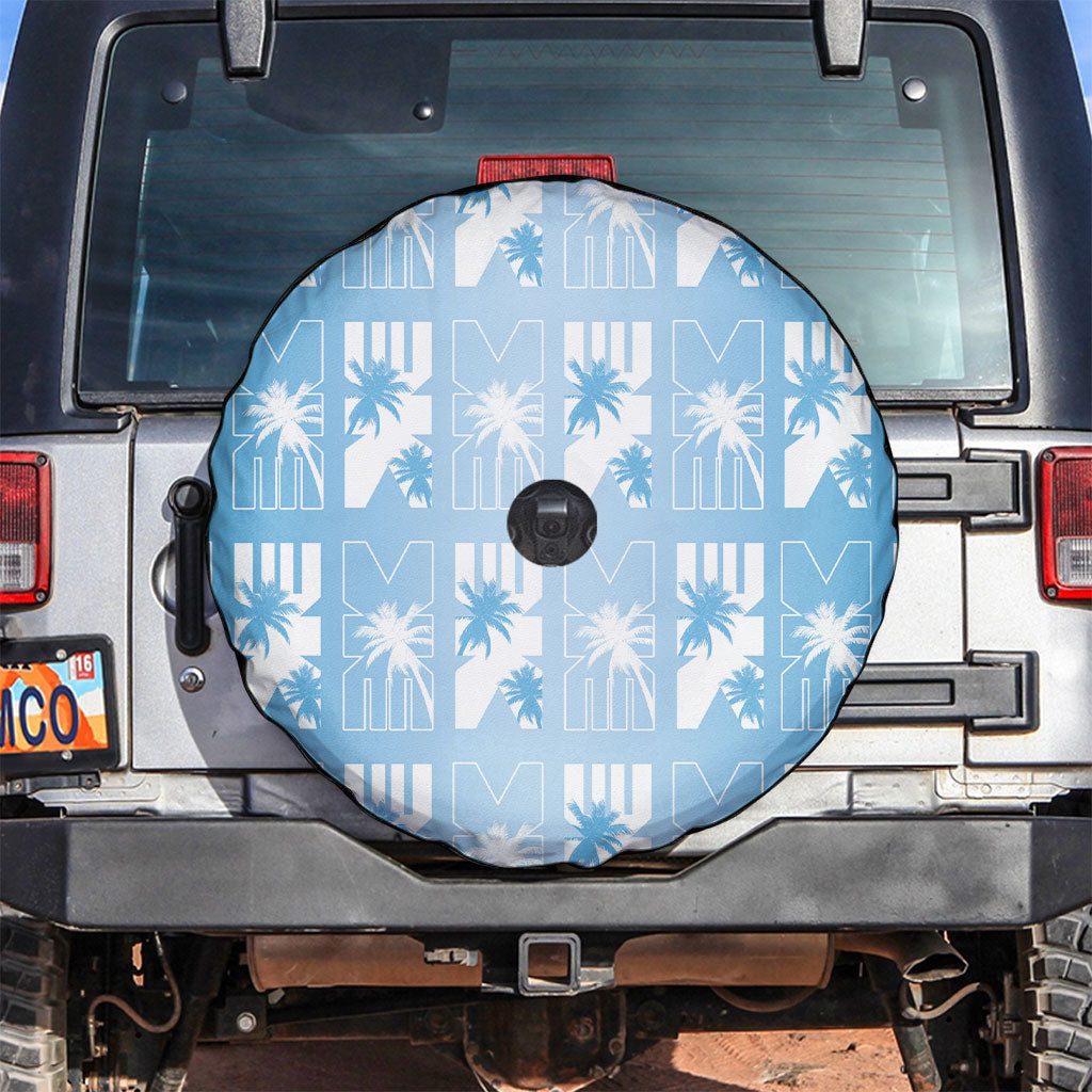 Bula Fiji Spare Tire Cover Blue Makare Masi Tapa Pattern LT05 Blue - Polynesian Pride