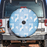 Bula Fiji Spare Tire Cover Blue Makare Masi Tapa Pattern LT05 Blue - Polynesian Pride