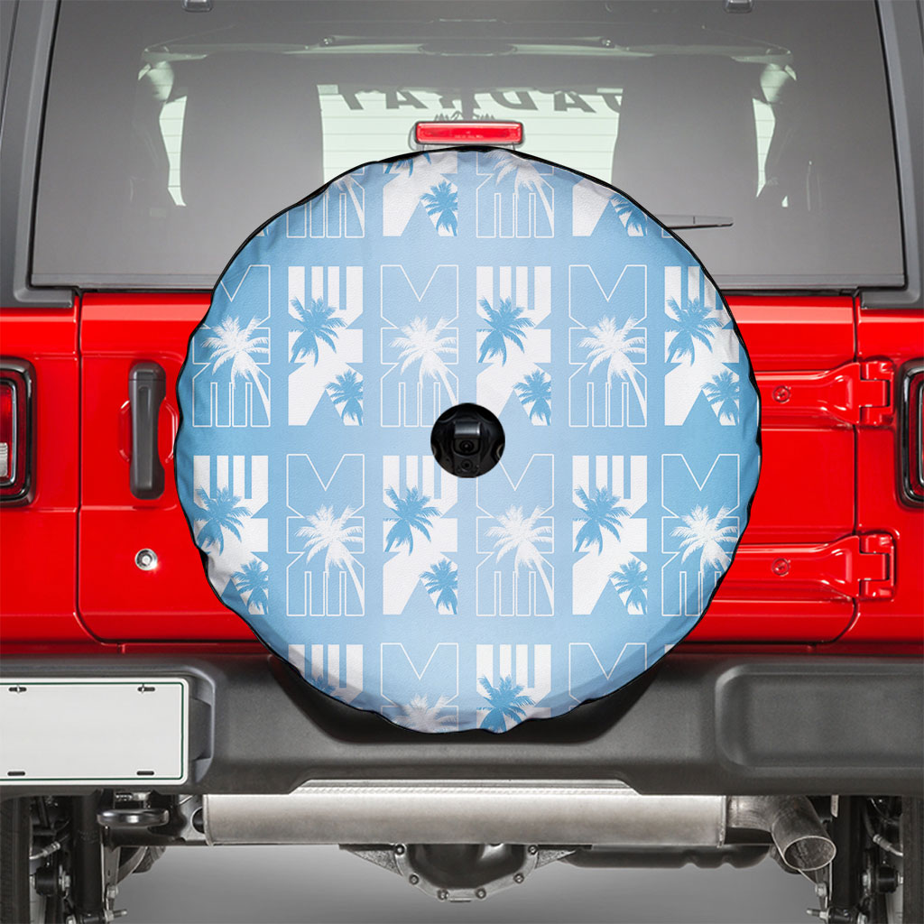 Bula Fiji Spare Tire Cover Blue Makare Masi Tapa Pattern LT05 - Polynesian Pride