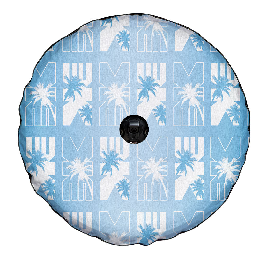 Bula Fiji Spare Tire Cover Blue Makare Masi Tapa Pattern LT05 - Polynesian Pride